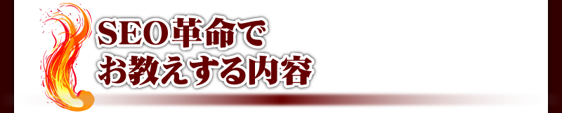 SEO革命でお教えする内容