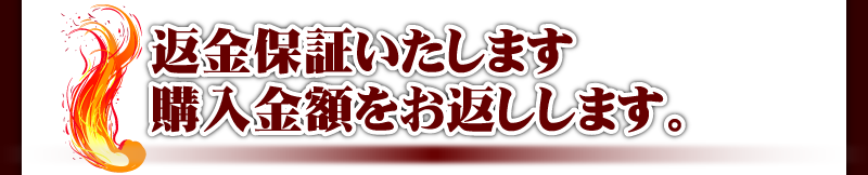 購入金額をお返しします。